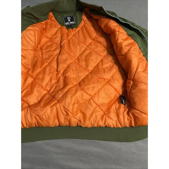 Rebel Minds Varsity Bomber Jacket Medium Green Hip Hop Studio Style Arm Zipper - Picture 7 of 7